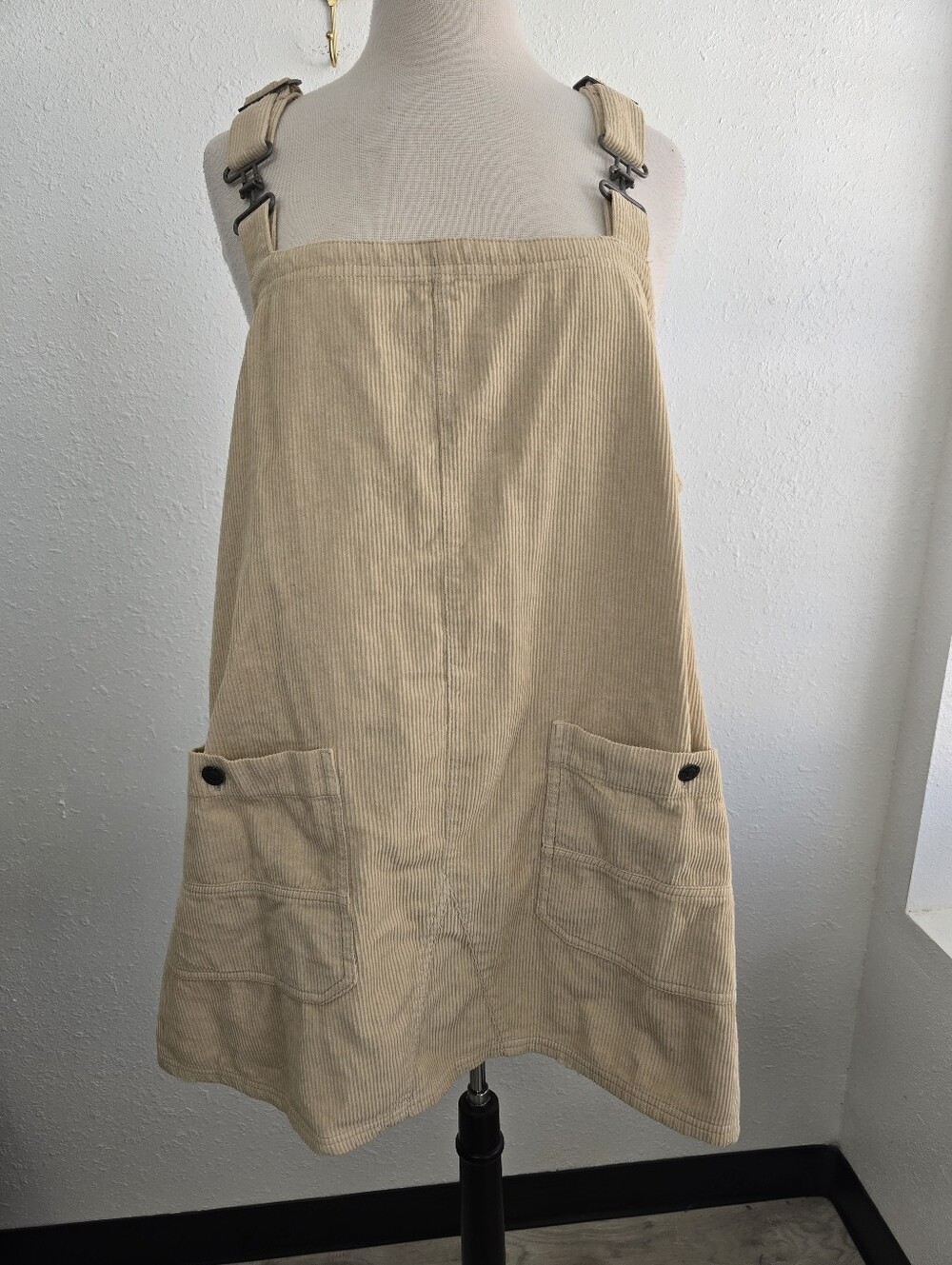 Free People We The Free Overall Smock Mini Dress Tan Size XL - Picture 5 of 11